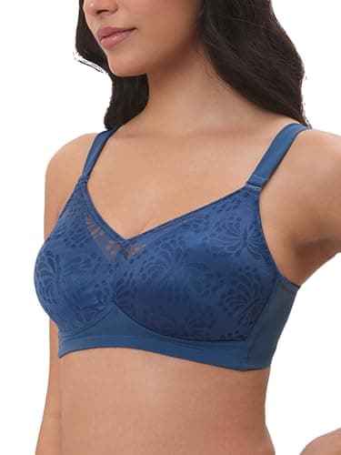 Triumph Minimizer Bra for Women Non Wired Non Padded Full Coverage Soft Breathable Fabric High Support Comfortable Everyday Bra Ink Blue 36D Pack of 1 2
