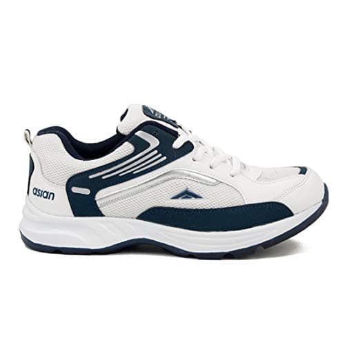 Asian Shoes Men's Mesh Running Shoes (FUTURE-01cWHTNBL-$8__White & Nevy Blue_8 UK) 4