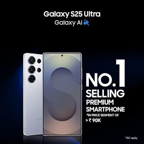 Samsung Galaxy S25 Ultra 5G AI Smartphone (Titanium Silverblue, 12GB RAM, 256GB Storage), 200MP Camera, S Pen Included, Long Battery Life 3