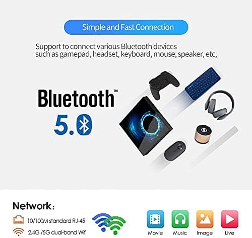 V88R 4K Mini Box with 8GB RAM 128GB ROM, Android 11 Compatible System, Dual Band WiFi, Bluetooth, HDR Ultra HD Support, HDMI USB Connectivity for Multimedia, Gaming & Applications 4