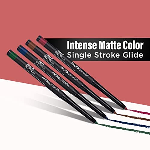 FACESCANADA Magneteyes Color Kajal - Brown Comfort 03, 0.30G | Highly Pigmented Kohl | 12 Hr Long Stay | Matte Finish | Single Stroke Glide | Water Proof | Smudge Proof | Almond Oil Enriched - Pencil 3