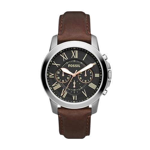 Fossil Chronograph men Grant Brown Quartz Leather Watch FS4813IE