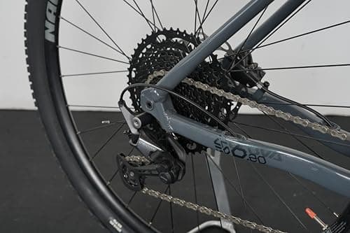 United Clovis 6.2 29T Adult Mountain Bike with 1x12 Shimano Deore Drivetrain, SR Suntour XCR 32 Boost Suspension Fork, Shimano MT201 Hydraulic Disc Brakes (Grey Blue) 4