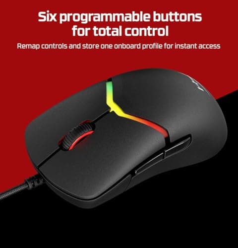 HyperX Pulsefire Saga USB Type-A Wired RGB Gaming Mouse, Up to 26K DPI, HyperX 26K Sensor, 69g Ultra-Lightweight, 6 programmable Buttons, 8K Hz Polling Rate, 24 Months Warranty – Black [A2PB3AA] 4
