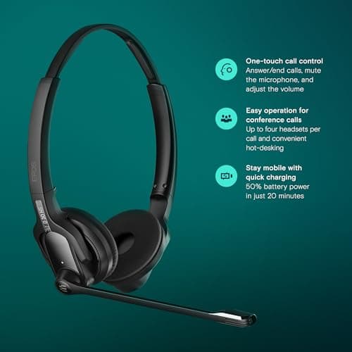 EPOS Impact D 30 USB ML - Wireless DECT Dual Ear Headset for a Direct Connection to a PC/Softphone, Black 3