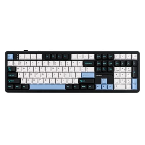 EPOMAKER Aula F108 Wireless Gaming Keyboard, Mechanical Keyboard with 8000 mAh Battery, 108 Hot-Swap and Programmable Keys, RGB Backlight, for Mac/PC/Android (Black/White/Blue, Greywood V3)