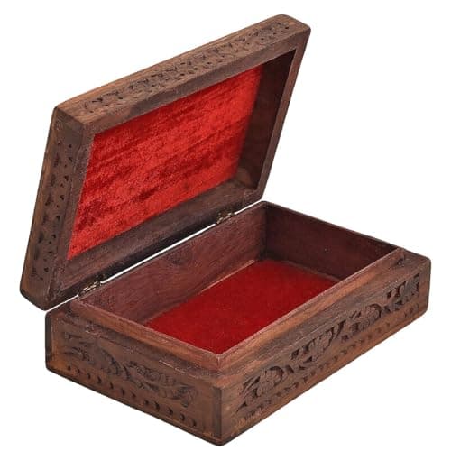 Fine Craft India Handmade Wooden Jewellery Box Set of 3 (Large) | Organizer with Intricate Carvings | Birthday & Anniversary Gift for Women & Men (RH_jewelry_box_2_L_3P) 5
