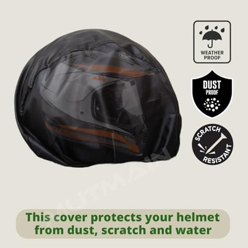 MUTMAIN Helmet Cover / Bag Keeps Your Helmet Safe from Dust, Rain and Scratches, Fits for All Helmets Motorcycl Helmet Cover (HC-Black) 4