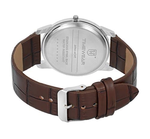 TIMEWEAR Analog Slim Two Hands Brown Leather Strap Watch for Men 5