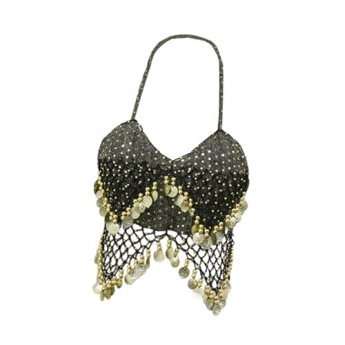 Meadawgs® Sequin Crop Top Belly Dance Costume Bra Tops for Nightclub Performance Adult Black|Clothing, Shoes & Accessories | Dancewear | Adult Dancewear |1 Sequin Crop Top
