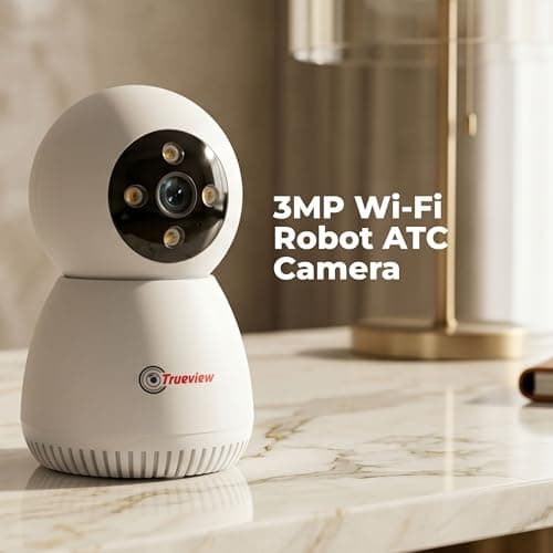 Trueview 3MP WiFi Robot Security Camera | 360° Pan & Tilt | Color Night Vision | AI Auto Tracking, 2-Way Audio & Alexa | Supports 256GB Memory Card | STQC Certified for Data Privacy & Home Security 2