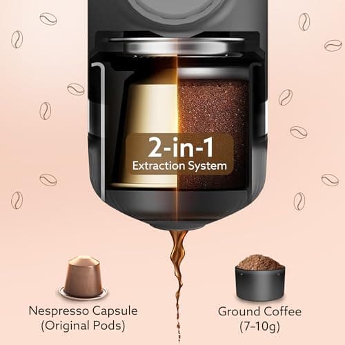 AGARO Elite Hand Press Portable Espresso Maker, 10-Bar Hand Pressure, Compatible with Capsules & Ground Coffee, With Cup Holder, Travel-Friendly, Leak-Proof & Compact & Manually Operated 2