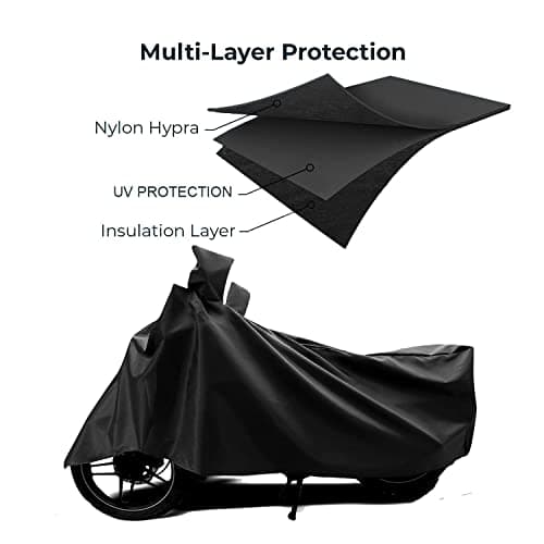 Autofy Universal Bike Cover UV Protection & Dustproof Bike Body Cover for Two Wheeler Bike Scooter Scooty Activa (Black) 2