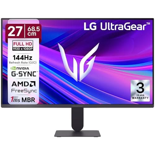 LG 27G411A 68.5 cm(27 Inch) Ultragear FHD(1920 x 1080) IPS Gaming Monitor, 1ms MBR, 144Hz (O/C), HDR10, NVIDIA G-Sync Compatible, AMD FreeSync, HDR10, HDMI, DP, HP Out, Anti-Glare, Slim Stand, Black