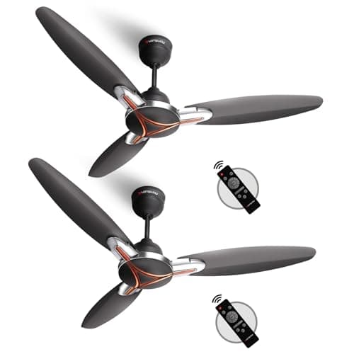 LONGWAY Zephyr 1200 mm BLDC Ceiling Fan with Remote Control | BEE 5 Star Rated Energy Efficient | Ultra High Speed 3 Blade Anti-Dust Decorative Ceiling Fan | 3 Years Warranty (2, Smoked Brown)