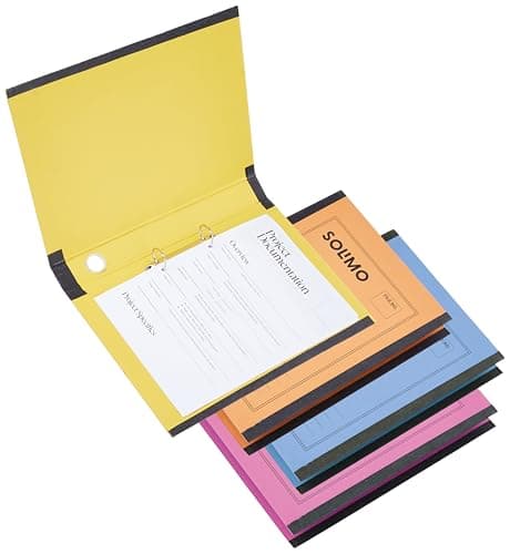 Amazon Brand - Solimo A4 Size Paper Folder Cobra File | 2D Ring Mechanism for Organizing Documents, Reports, Homework, Medical Files, and More | Light Weight and Durable | Pack of 4 3