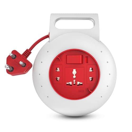 GM Jewel 3046 – 3‑Socket 3‑Pin Flex Box, 4 m Heavy‑Duty Cord with Handle, LED Indicator & Safety Shutters