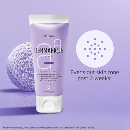 Dermafique Age Defying Face Serum 50g | PhytoCellTec with rare stem cells | Anti-Ageing Serum, Corrects Skin Tone, Reduces Wrinkles, Pigmentation & Dark Spots in 4 weeks | Dermat Tested on Indian Skin 5
