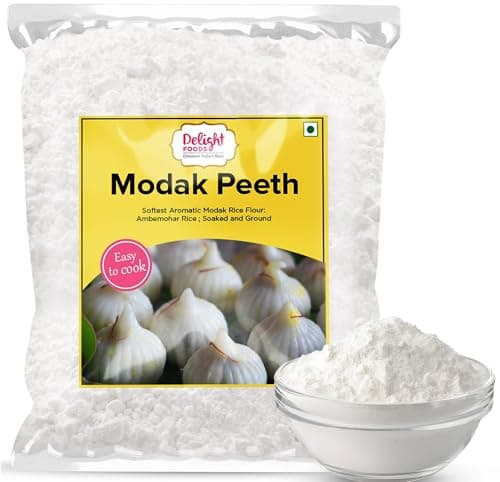 Delight Foods Ambemohar Modak Peeth Rice Flour 400g | Aromatic Soaked & Finely Ground Rice Flour | Perfect for Ukadiche Modak, Soft Roti & Dosa | Ganesh Chaturthi Special