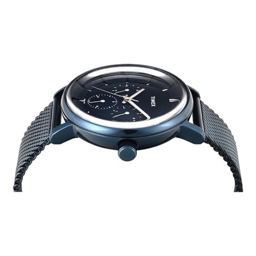 TIMEX Analog Watch for man with Blue Round Dial & Blue Stainless Steel Bracelet Band Water Resistant Men's Wrist Watches - TWEG25704 4