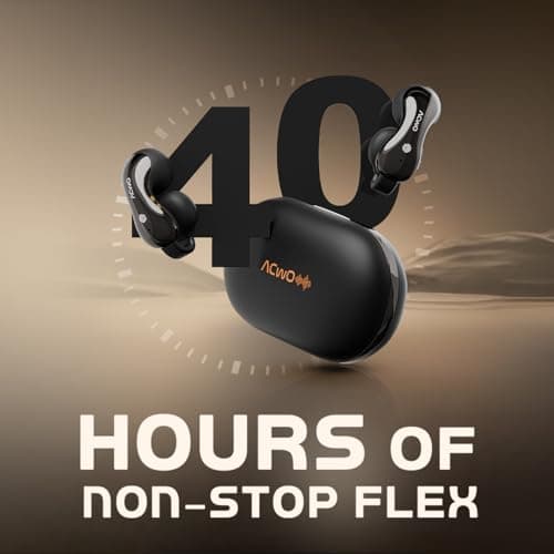 DwOTS Bling Open-Ear OWS Earbuds | Snug Fit | 40 Hours Playtime | Dual Connectivity | Quad ENC Microphones | IPX5 Splash-Resistant | 3 EQ Modes | Bluetooth v5.4 | Open Ear Headphones (Black) 5