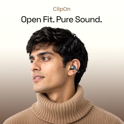 ACwO DwOTS Flow 2 Open-Ear OWS Earbuds with Smart Case Control, Clip-On Design with Ear Hooks, AI-ENC Mic, Up to 60 Hours Playtime, Dual Connectivity, IPX5 Sweat Resistance, Wireless Earbuds (Grey) 5