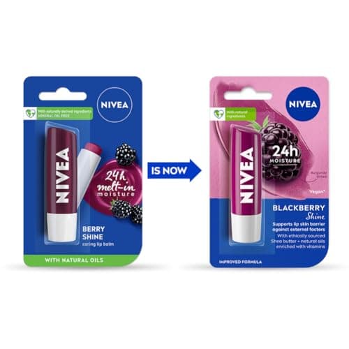 NIVEA Lip Balm, Fruity Berry Shine, 4.8gm, Purple 2