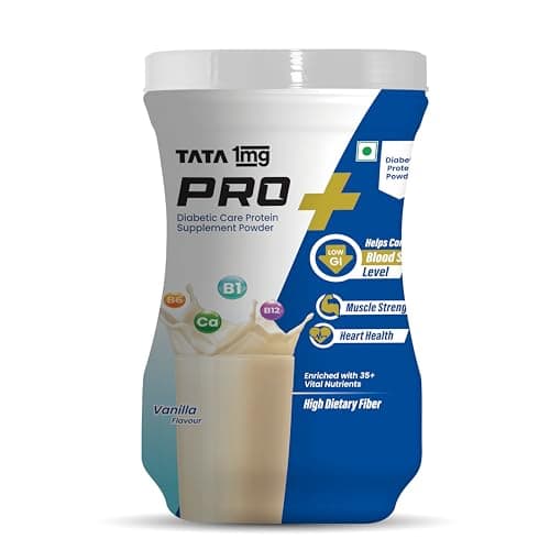 Tata 1mg Protein+ Diabetic Care Powder With Vital Nutrients To Manage Blood Sugar, Weight & Strength,400gm, Vanilla Flavour