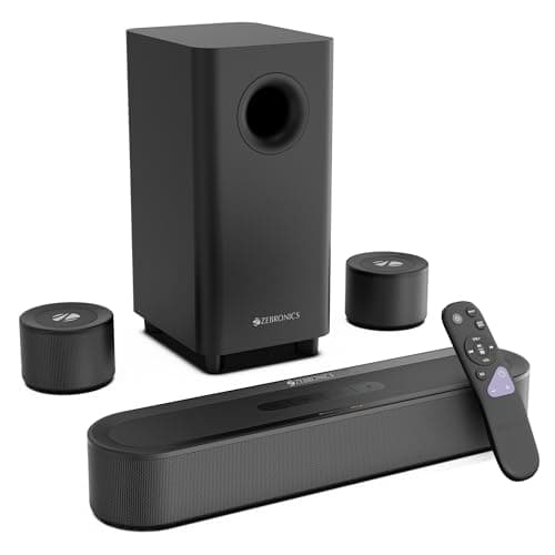 Zebronics 2026 Launch 550W Soundbar with Dolby Atmos, DTS X, 5.1 CH, 13.33cm Wireless Subwoofer & Rear Satellites, LED Display, BT v5.3, HDMI eARC, Wall Mountable, Matte Finish (Juke Bar 9710C)