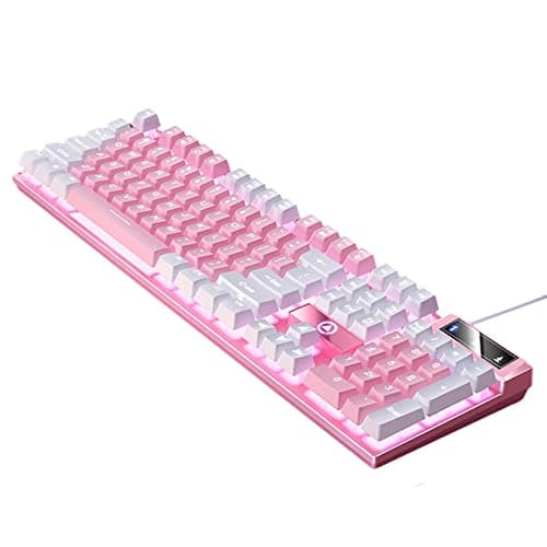 BNF®Mechanical Gaming Keyboard USB LED Lighting for Game Office Pink White|Computers/Tablets & Networking|Keyboards, Mice & Pointers|Keyboards & Keypads|Package Includes:1 Piece Gaming Keyboard