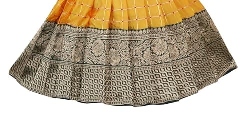 PW PLATYPUS WORLD New South Indian Traditional Pattu Pavadai Tapeta Silk Frock for Baby Girls Frock (3-6 Months) 5