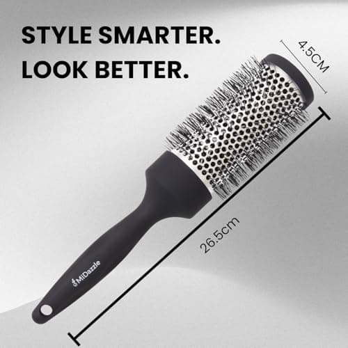 Midazzle Hot Curl Brush for Hair Styling, Blow Dry Tool for Curls, Volume & Waves, Anti Frizz Smoothing, Professional Salon & Home Grooming Accessory, Small Size (India's Fastest Growing Brand) (MIHB0 3