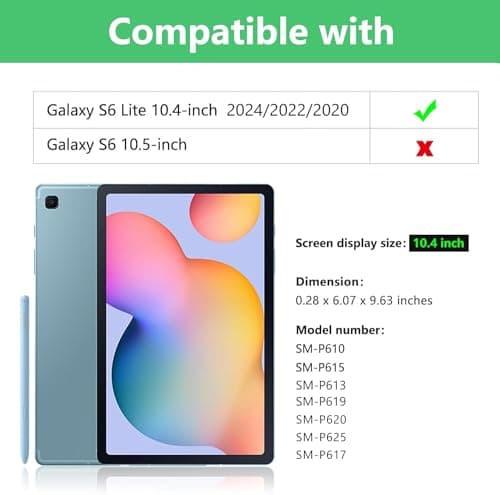 Galaxy Tab S6 Lite 10.4' 2020 Case with Keyboard, Detachable BT Keyboard for Samsung Model SM-P610 / SM-P615 - Tablet Case for Galaxy Tab S6 Lite SM P610 P615 - Keyboard Case with S Pen Holder, Black 2