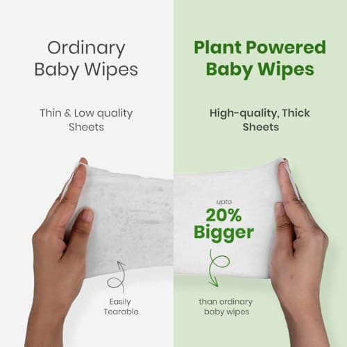 Mother Sparsh Natural Care Baby Wipes I 100% Plant Made Fabric From Forest Land | Fresh+Cleanse (with Cucumber) Plant Powered Wet Wipes For Baby I Cotton Cloth Like Bigger Sheets | 60 Pcs (Pack of 2) 3
