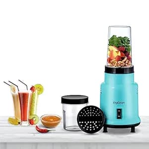 DIGISMART 500W Nutri Mixer Grinder for Chutney, Juice and Shake with 2 Jars, Fast Grinding Wet & Dry Ingridients, Stainless Blade, Long Lasting Shock Proof ABS Body, 1 Years Warranty - Blue