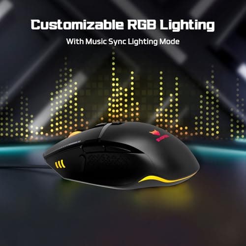 EvoFox Phantom 2 Programmable Gaming Mouse, 8 Programmable Buttons | High Performance 1000Hz Polling Rate | Ultra-Responsive 7000 FPS | 12800 DPI | RGB Lights with Music sync Mode, Windows Software 4