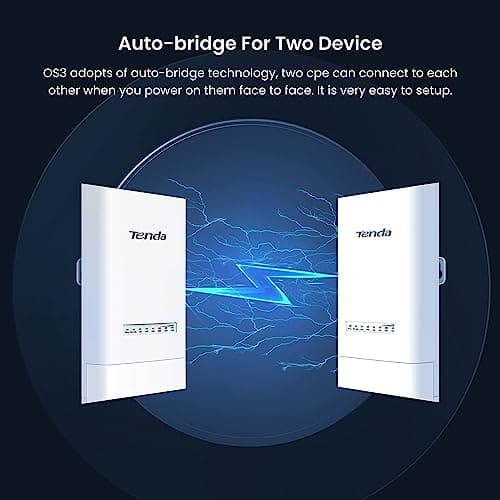 Tenda OS3 5GHz 11AC 867Mbps Long Range Smart Manage Outdoor CPE, 12dBi, 5km+|Point to Point Wireless Bridge| Four Fast Ethernet Ports | IP65 Weatherproof | 6KV Lightning Protection (White) 2