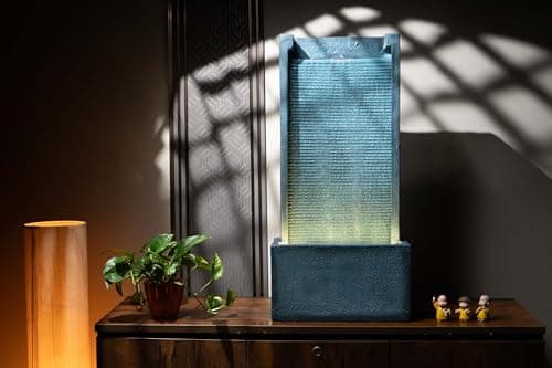 EXPLEASIA Medium Size Slate River Water Fall Fountain for Home Water Fountain for Garden Water Fountain for Home vastu (Blue) (80H X38L X22B) cm 4