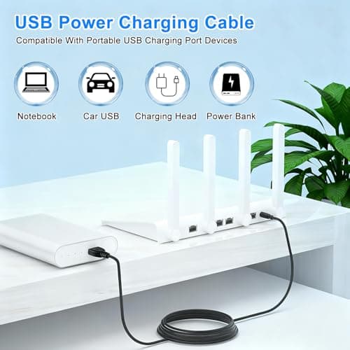 TecoKart® Multi Charging Cable – Universal 5V USB to DC Cable with 6 Connectors, DC 5V Charger Wire, USB Female to Male Extension Cord, DC Jack Connector for Trimmer, Camera & Electronic Devices 4