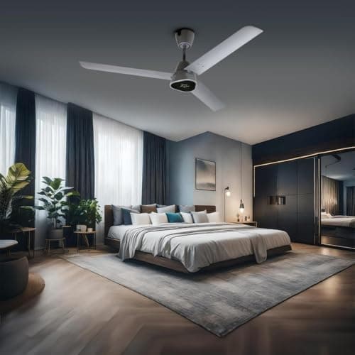 EcoLink AiroGeometry 1200mm BLDC Ceiling Fan with Remote Control|BEE 5 star Rated Energy Efficient Ceiling Fan|High Air Delivery with LED Indicators (Silver Mist) 3