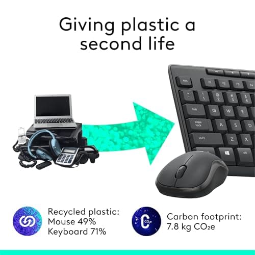 Logitech MK295 Silent Wireless Mouse & Keyboard Combo with SilentTouch Technology, Full Numpad, Advanced Optical Tracking, Lag-Free Wireless, 90% Less Noise - Black 5
