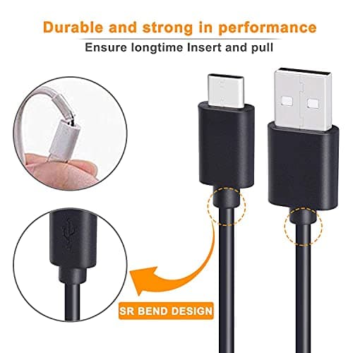 Type c Cable for ChromeBook Pixel USB Cable Original Like USB | Charging & Sync Data Cable | Rapid Quick Dash Fast Charging Cable| Type C to USB-A Cable (3.1 Amp, USB-Black) 5