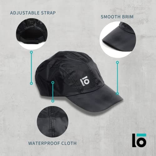lowercase Unisex Polyester Waterproof Caps, Water Resistance, Rainy Season Men Caps for Monsoon Season Black, Free Size 2