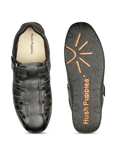 Hush Puppies Oily Fisherman E Men's Black Sandals - 10 UK (8546906) 4