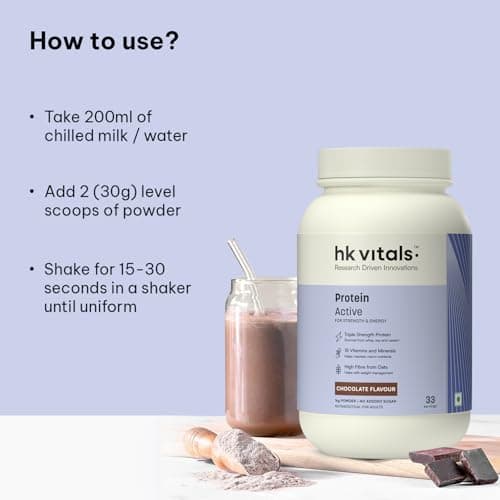 hk vitals Protein Active (Chocolate, 1kg / 2.2lbs) | All in One Triple Strength Protein | Immunity, & Stress-Relief 5