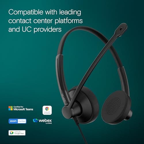 EPOS Impact 100 MS Stereo USB-C+A Headset with Microphone, Certified Microsoft Teams, Noise-Cancelling Mic, Lightweight, Call Control, USB Adapter, Soft Earpads, Professional UC Headphones 4