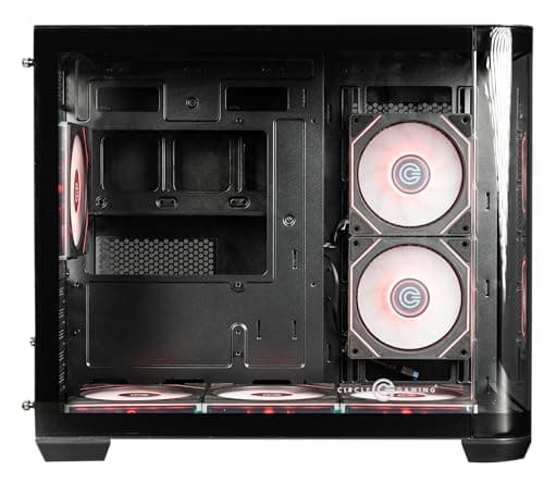 Circle Lucid Curve MX Mid Tower Computer Case | Gaming Cabinet - Black | Panoramic Curved Glass | Supports M-ATX and ITX | Pre Installed 3X Bottom, 2X Side and 1X Rear 120MM Infinity Mirror ARGB Fans 3