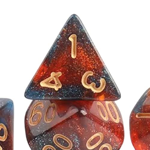 ATORSE® 2x7x Polyhedral Dice Party Game Dice Game for DND Table Game Star Dark Red 3