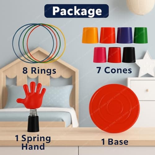 Storio 2 in 1 Ring Toss Game for Kids | Indoor Outdoor Fun Learning Activity Toy | Stacking Rings & Target Throw Game | Multicolor Plastic Toy for Baby | Birthday Gift for 1-5 Years 2