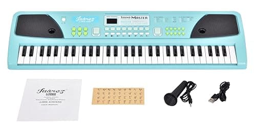Juarez Junior 61 Keys Electronic Keyboard Piano JJRK-650 with LED Display, Microphone, USB Power Cord, Learning Function, Record & Playback, Dual Speakers